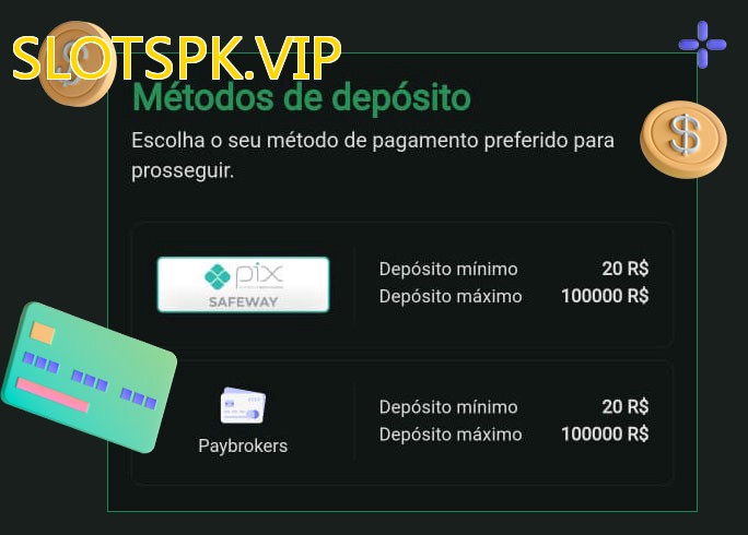 O cassino SLOTSPK.VIPbet oferece uma grande variedade de métodos de pagamento